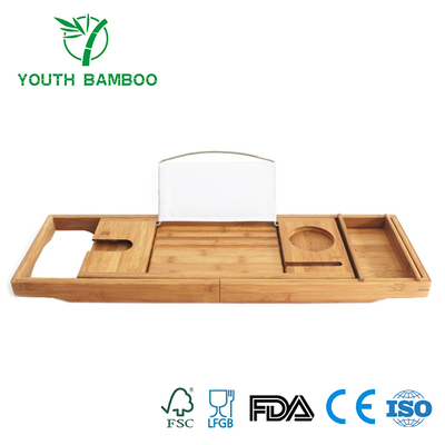 Bamboo Bathtub Caddy Tray Wire Holder