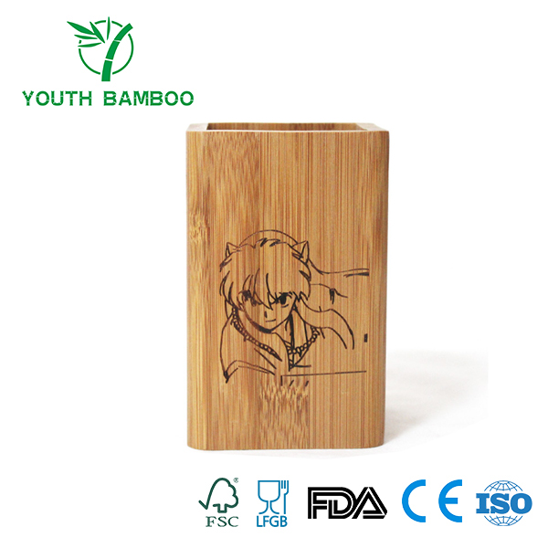 Bamboo Pencil Container Holder