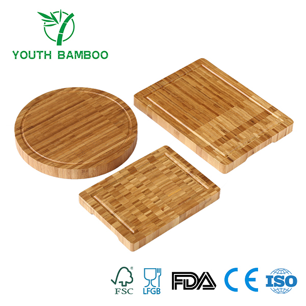 Bamboo Cutting Board Set With Juice Groove