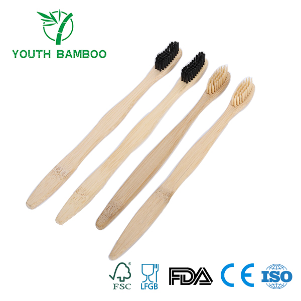 Bamboo Toothbrush With Soft Charcoal Infused Bristles