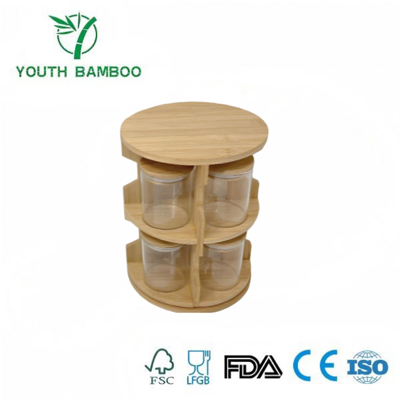 Bamboo Rotating Seasoning Rack